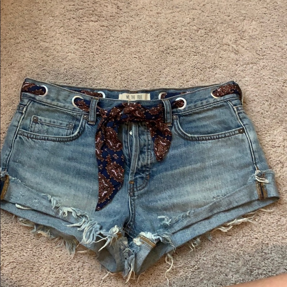 Free people scarf belt shorts